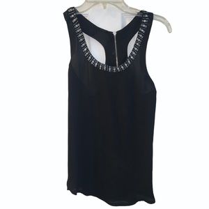 NWOT Express Rhinestone neck tank XS BLACK